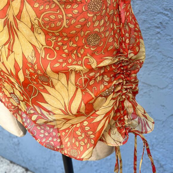 Y2k Asymmetric Blouse Ruched Side Size Small - Picture 3 of 9